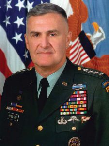 General Shelton in decorated military uniform