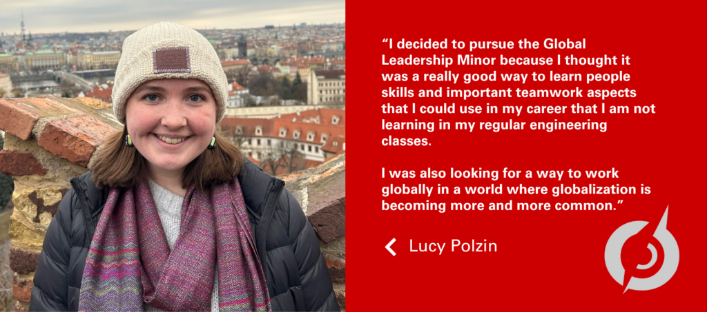 Headshot of Lucy Polzin and pull quote from article