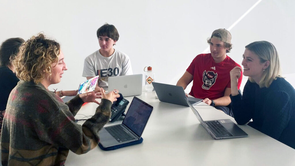 GLM students working on school work